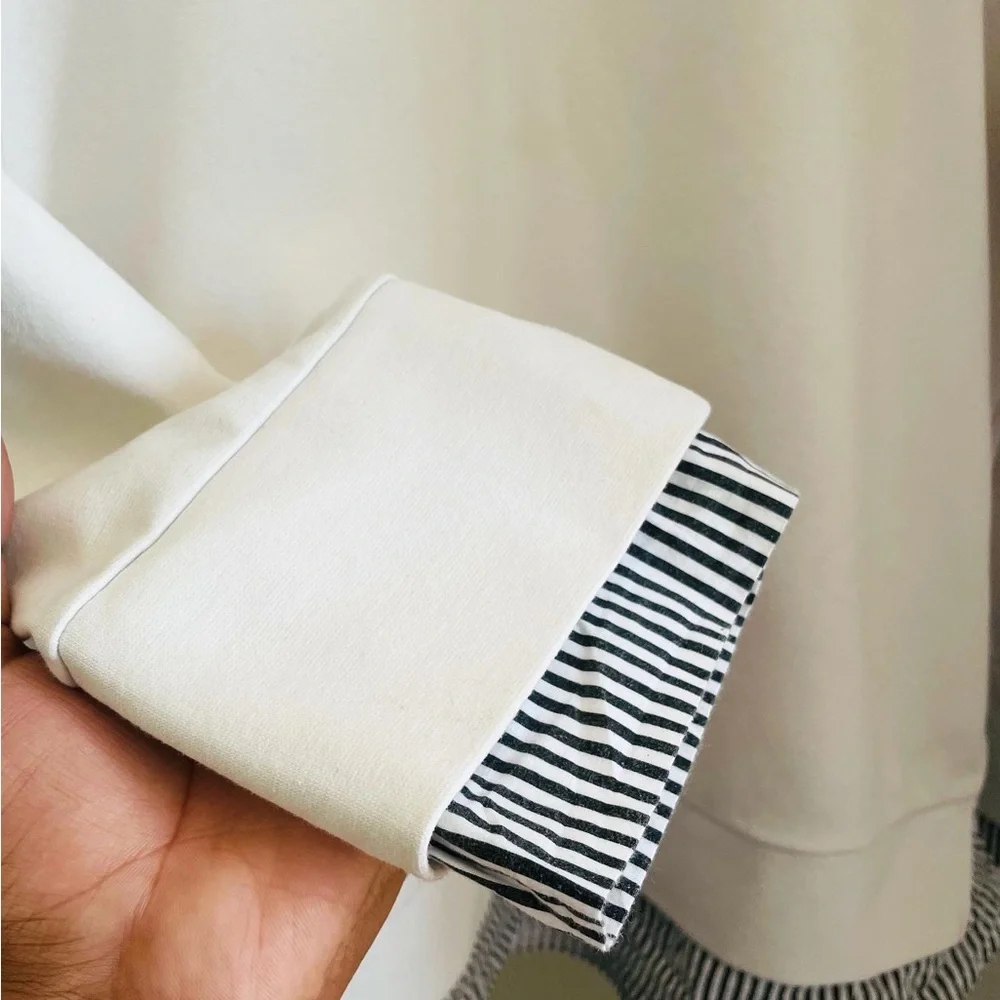 OKKANE KOREAN PLAIN WHITE OVERSIZED SWEATSHIRT FOR WOMEN’S - Picture 4 of 5